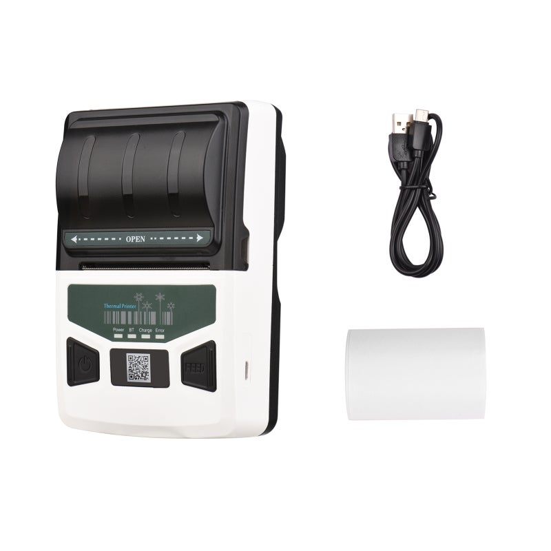 Mini Thermal Receipt Printer 12-58mm Adjustable Paper Width BT USB Portable - Inkless Mobile Label Printer 4000mAh Battery for Supermarket Store - Image 2