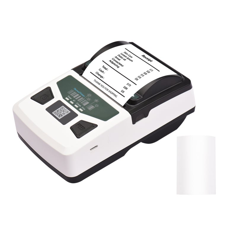 Mini Thermal Receipt Printer 12-58mm Adjustable Paper Width BT USB Portable - Inkless Mobile Label Printer 4000mAh Battery for Supermarket Store - Image 1