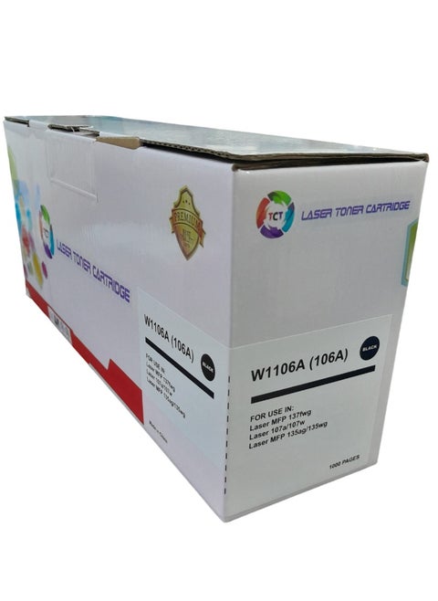 خرطوشة حبر106A  متوافقة  مع طابعات  137fwg  HP Laser 107w 107a 107r MFP 137fwg 135wg 137fnw 135w 135r (1 أسود، مع شريحة