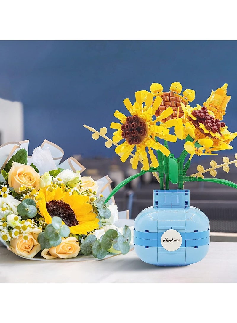 SOLARAE Flowers Bouquet Building Set, Plant Display Decor Set for The Home or Office, Creative Gift for Adults and Age 14+ - Image 2