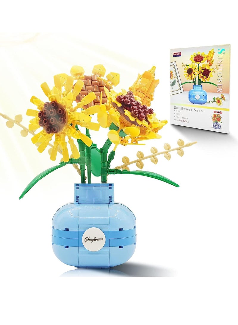 SOLARAE Flowers Bouquet Building Set, Plant Display Decor Set for The Home or Office, Creative Gift for Adults and Age 14+ - Image 1