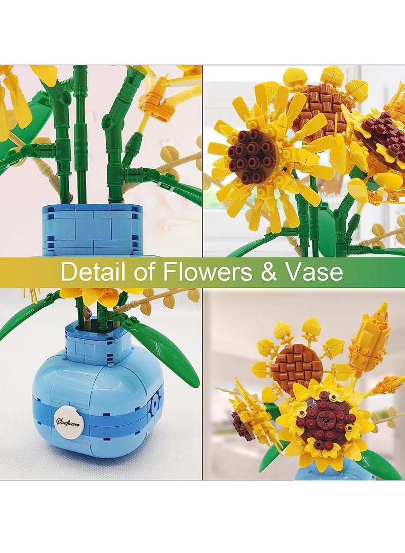 SOLARAE Flowers Bouquet Building Set, Plant Display Decor Set for The Home or Office, Creative Gift for Adults and Age 14+ - Image 3