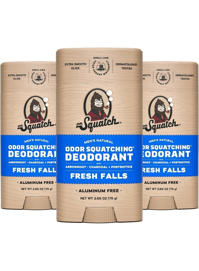 Dr. Squatch Natural Deodorant For Men 3 Pack Fresh Falls – Odor-Squatching Men'S Deodorant Aluminum Free - Image 1