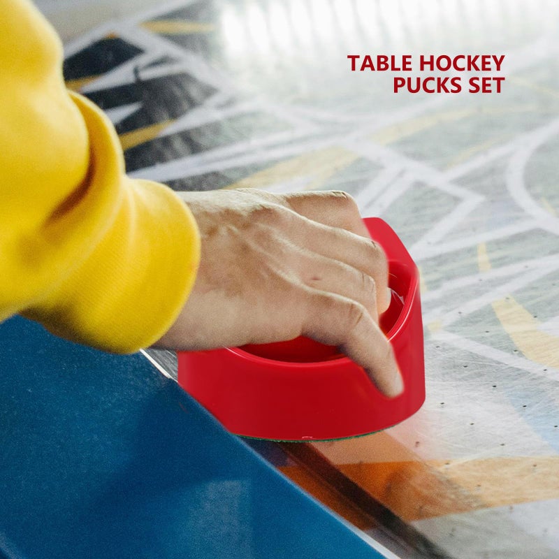 Smooth Sliding Ice Hockey Table Accessories Set with Red Pushers and Pucks - Image 4
