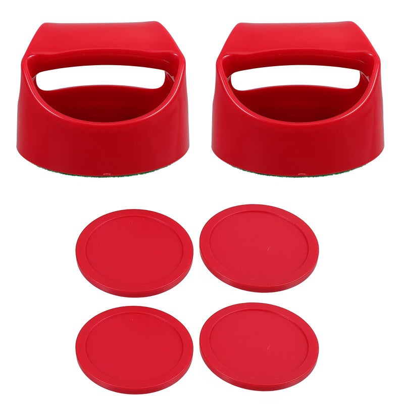 Smooth Sliding Ice Hockey Table Accessories Set with Red Pushers and Pucks - Image 2