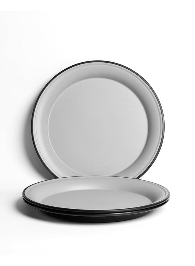 ماستر جولد 3 صحون تقديم دائرية كبيرة ميلامين | مثالية لتقديم الولائم والأرز والمأكولات البحرية | مقاوم للكسر، آمن للاستخدام في غسالة الأطباق والميكروويف | للمنزل، المطعم، الفنادق (رمادي | أسود، 40 سم) - Image 1