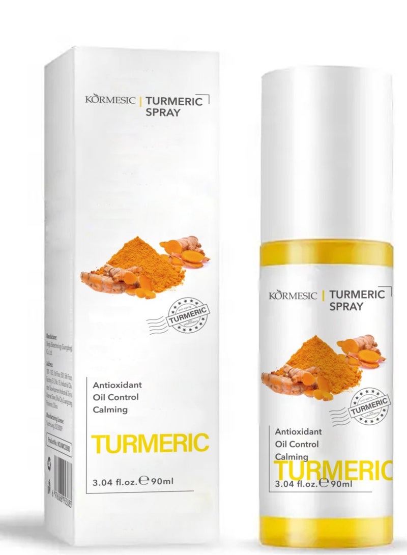 Kormesic ضباب الوجه المنعش الكركم 90 مل مهدئ ، مشرق البشرة ، التحكم في الزيت وترطيب - Image 1