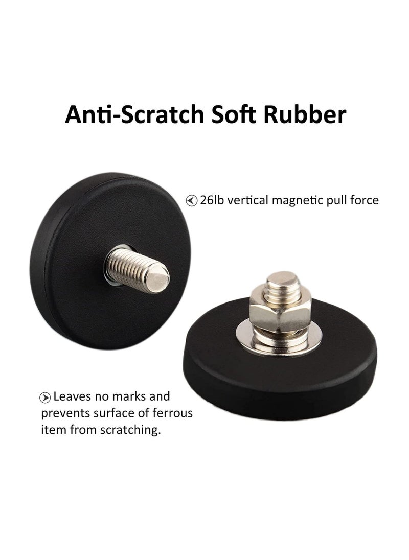 Neodymium Magnet Base, 4Pcs with Rubber Coated and M6 Male Thread, Super Strong Magnetic Mounting for Lighting, Camera, Tools and Equipement  - Image 3