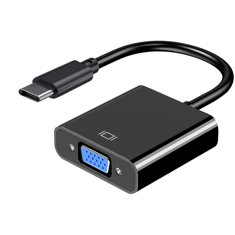 KUPOISHE USB C to VGA Adatper for Monitor, Thunderbolt 3 Multi-Display Video Converter Cable for MacBook Pro iPad Chromebook Surface and More Type C Laptop Tablet Android Phone - Image 1