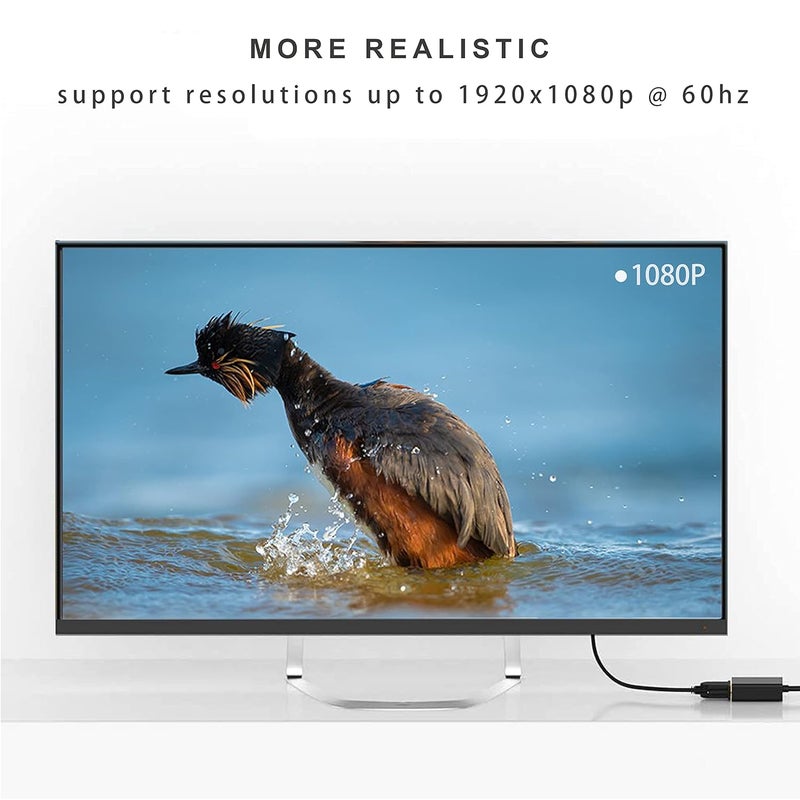 KUPOISHE USB C to VGA Adatper for Monitor, Thunderbolt 3 Multi-Display Video Converter Cable for MacBook Pro iPad Chromebook Surface and More Type C Laptop Tablet Android Phone - Image 5