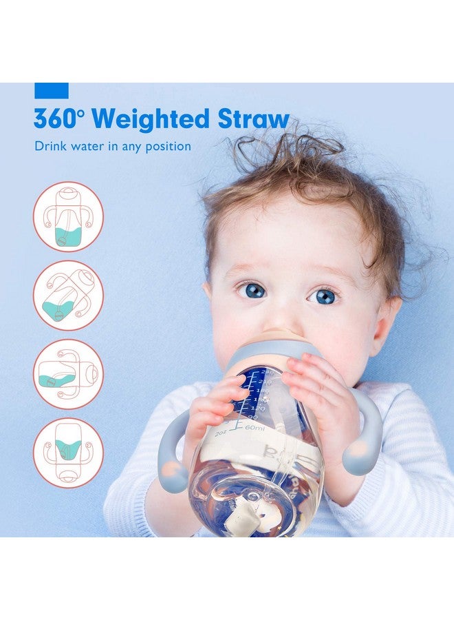 هاهالاند كوب الشرب للأطفال بعمر 6 أشهر فما فوق - 2 في 1 أكواب الشرب بفوهة وقشة للأطفال الصغار من عمر 1 إلى 3 سنوات أكواب الشرب بفوهة وقشة مرجحة للأطفال الصغار - كوب واحد مع حلمتين - Image 4