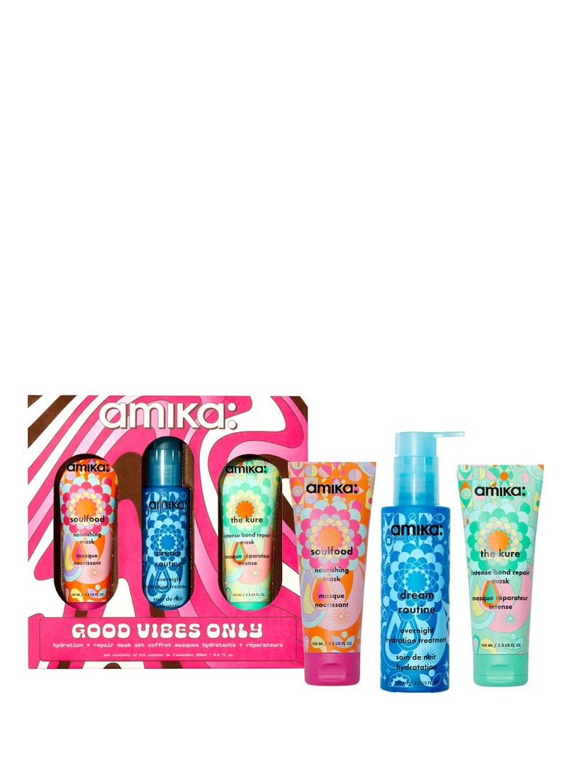 Amika Good Vibes Only Hydration and Repair Mask Set - Image 1