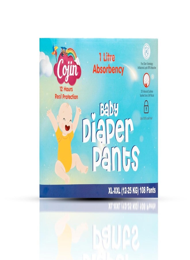 Cojin Premium sensitive skin Baby Diaper Pants (XL - XXL, 108 Baby Diaper Pants),1 litre absorbency,99% antibacterial.Most absorbent baby diaper in india.For sensitive skin. - Image 2