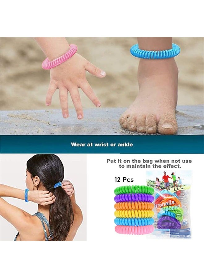 Generic 12 Pack Mosquito Repellent Bracelets Multicoloured, Natural and Waterproof Wrist Bands for Adults, Kids, Pets, Fragrance Mosquito Repellent Wristband, Suitable for Indoor and Outdoor Protection  - Image 4