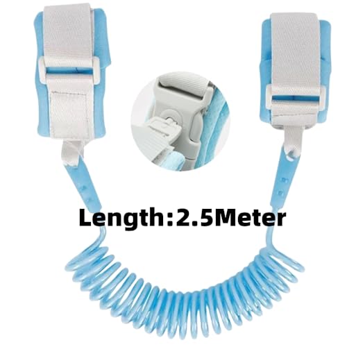 Jubobu Anti Lost Wrist Link, Baby Safety Anti-Loss Wristbands with Locks and Keys,Toddler Harness Walking Leash Safety Child Wristband Leashes for Babies Kids -Blue - Image 2