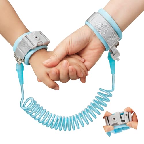 Jubobu Anti Lost Wrist Link, Baby Safety Anti-Loss Wristbands with Locks and Keys,Toddler Harness Walking Leash Safety Child Wristband Leashes for Babies Kids -Blue - Image 1