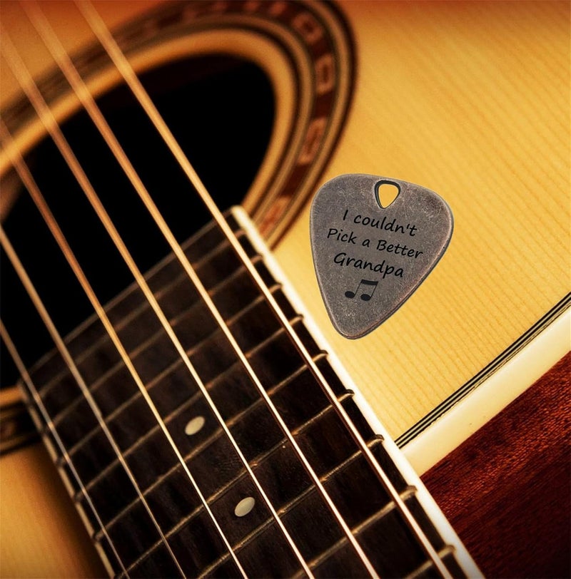 JUPPE Retirement Gifts For Grandfather, Metal Guitar Pick, I Couldn't Pick A Better Grandpa Bronze Guitar Picks & Bass Picks Music Birthday Gifts For Grandpa (I Couldn't Pick A Better Grandpa) - Image 4