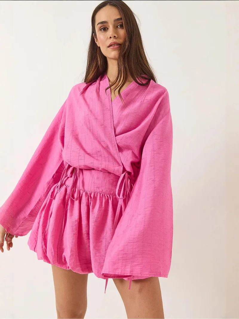 Bianco Lucci LUCCI Blouse and Skirt Two-Piece Set