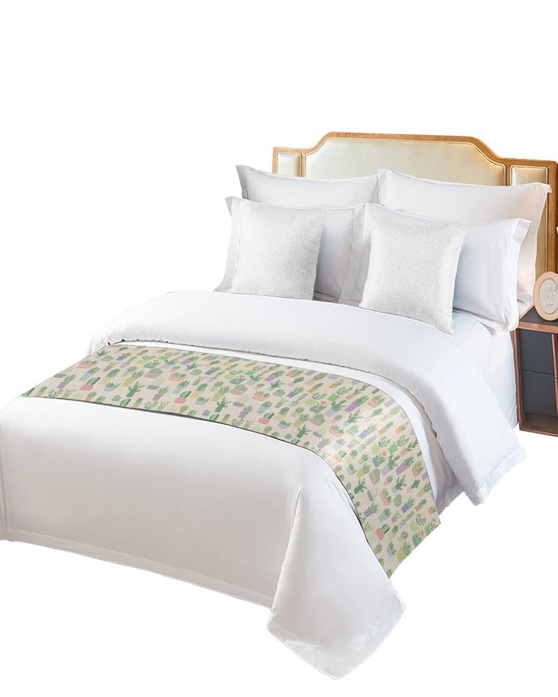Oasis Cactus Queen Bed Runner 83x20 Inch Decorative Throw Sofa Cover Protector - Image 3