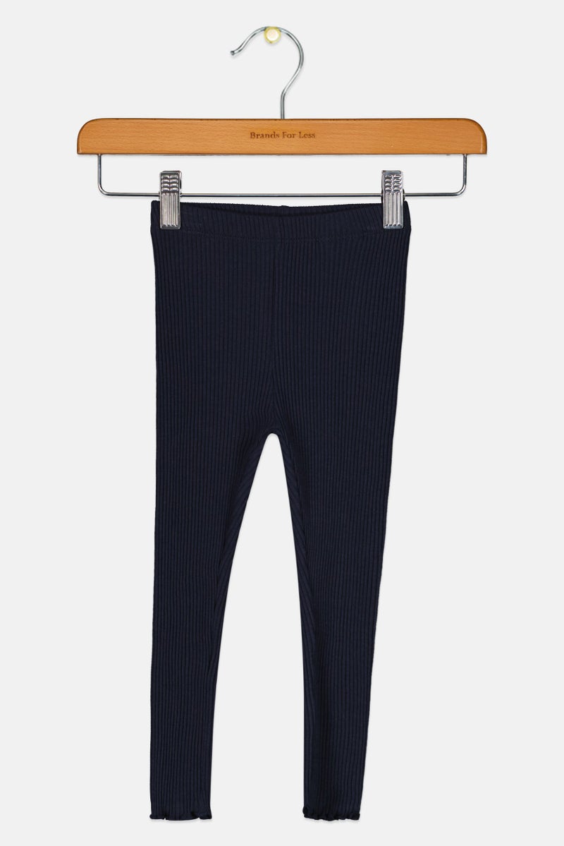 NAME IT سروال ليغينغز مزود بشريط للفتيات الصغيرات، كحلي داكن - Image 2