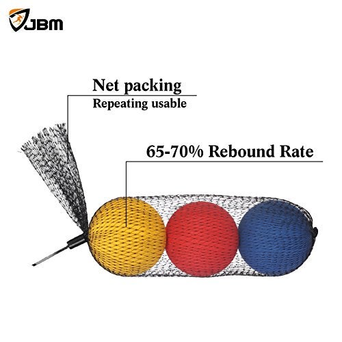 JBM Racquetball Squash 5.5cm / 2.17” Rubber 1 Red 1 Blue 1 Orange Balls in a Net 65-70% Rebound Rate Highly Visible for Racquetball Game Practice Training - Image 3