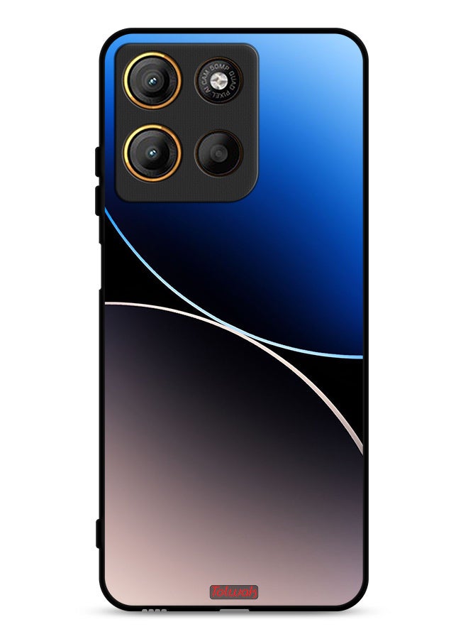 Tolwak Motorola Moto G15 Protective Case Cover Curve Lines Pattern