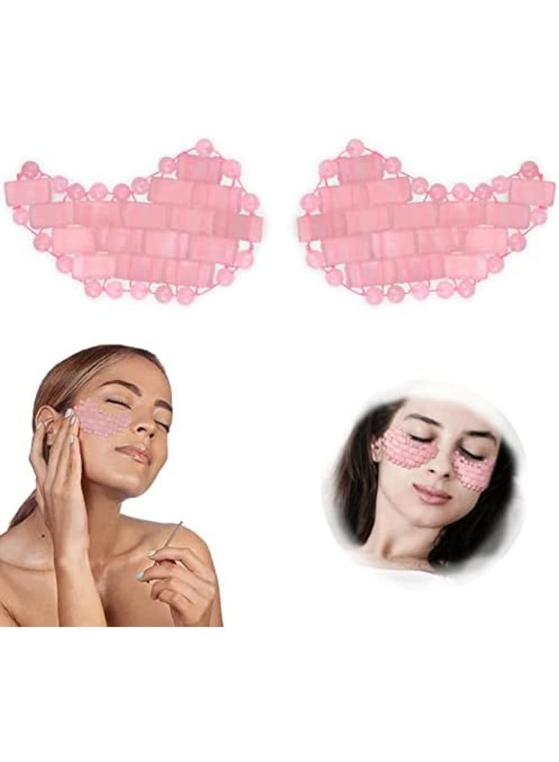 SYOSI Experience the Ultimate Relaxation with Our 100% Natural Jade Eye Mask, Reduce Dark Circles and Puffy Eyes with Moon Shape Black Obsidian Eye Mask - Image 1