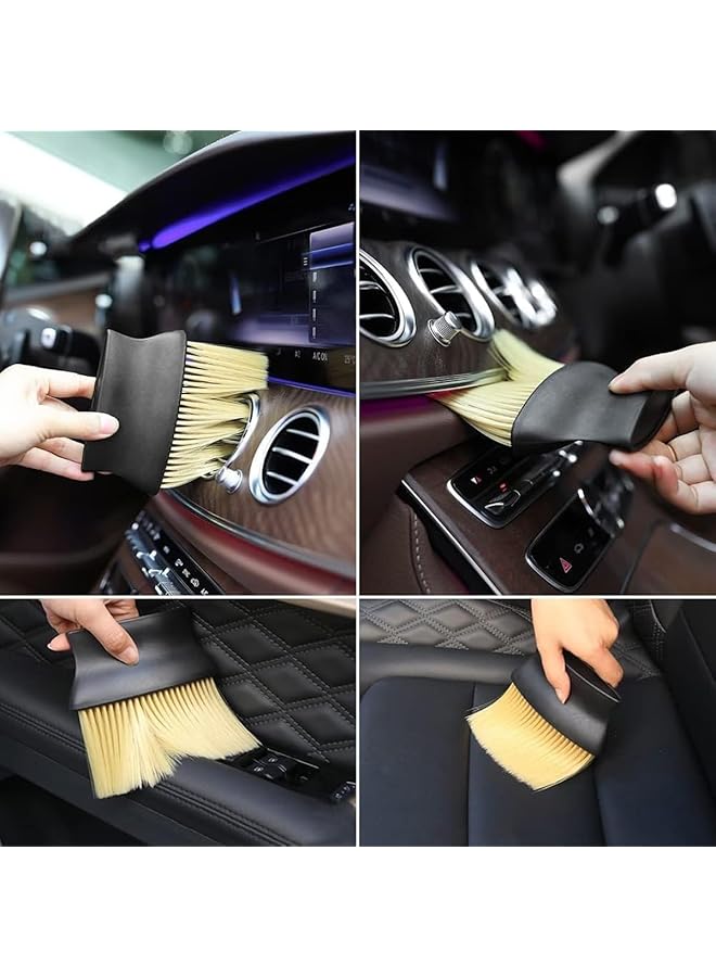 Generic 7-Piece Car Cleaning Kit - Microfiber Glove, Dust Cleaning Brush, Washing Sponge, Double-Sided Ac Vent Brush, Car Sponge Brush, Car Wash Brush, Alloy Brush - Image 3