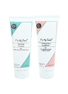 Fix My Curls Cleanse & Condition Bundle with Cleansing ShampooHydrating Deep Conditioner for Curly and Wavy Hair Sulphate & Silicone Free Enriched with Apple Cider Vinegar and Shea Butter CG Friendly (100gm)  - Image 1