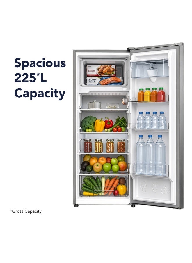 SUPER GENERAL 225 Liters Gross, 172 Liters Net Single Door Defrost Refrigerator with Water Dispenser, Inox - SGR225WAN SGR225WAN Inox - Image 2