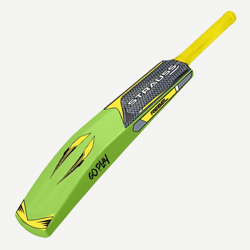 STRAUSS Rebel Full Size Cricket Bat | Heavy Duty Hard PVC/Plastic | Tennis & Synthetic Ball Bat, Fluorescent Yellow - Image 2