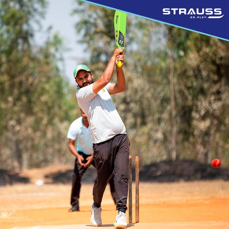 STRAUSS Rebel Full Size Cricket Bat | Heavy Duty Hard PVC/Plastic | Tennis & Synthetic Ball Bat, Fluorescent Yellow - Image 3