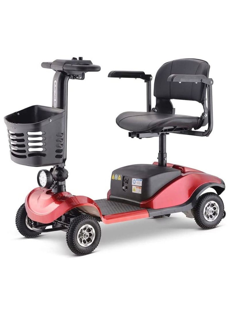 Generic - 4-Wheel Folding Mobility Scooters Power Portable Mobility Scooter, Openable Handrail, Electromagnetic Brake, Rotatable Seat for Adults Elderly Outdoor Travel - Image 1