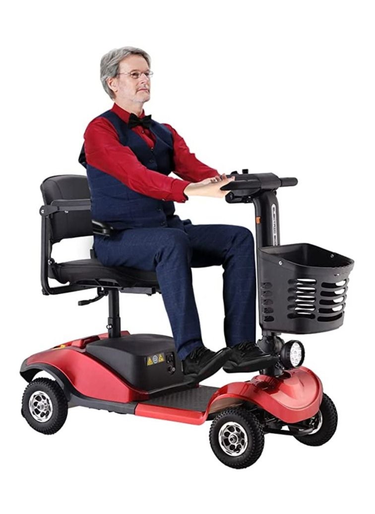 Generic - 4-Wheel Folding Mobility Scooters Power Portable Mobility Scooter, Openable Handrail, Electromagnetic Brake, Rotatable Seat for Adults Elderly Outdoor Travel - Image 1