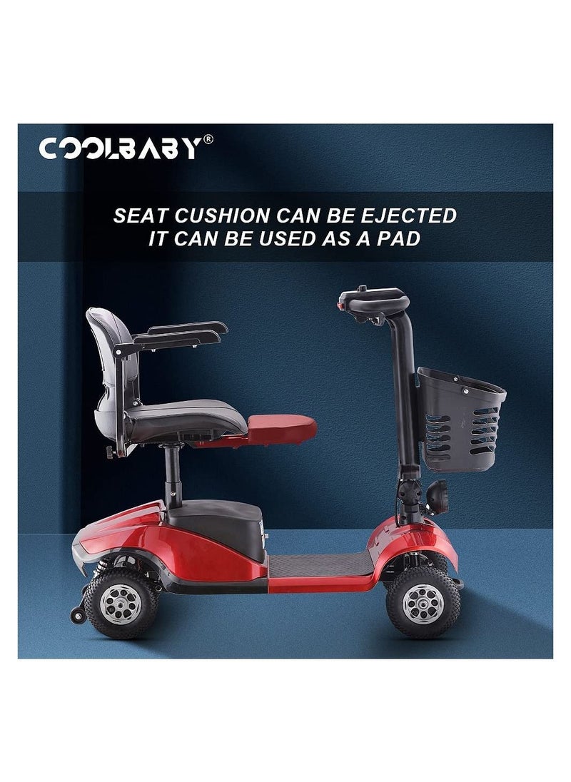 Generic - 4-Wheel Folding Mobility Scooters Power Portable Mobility Scooter, Openable Handrail, Electromagnetic Brake, Rotatable Seat for Adults Elderly Outdoor Travel - Image 1