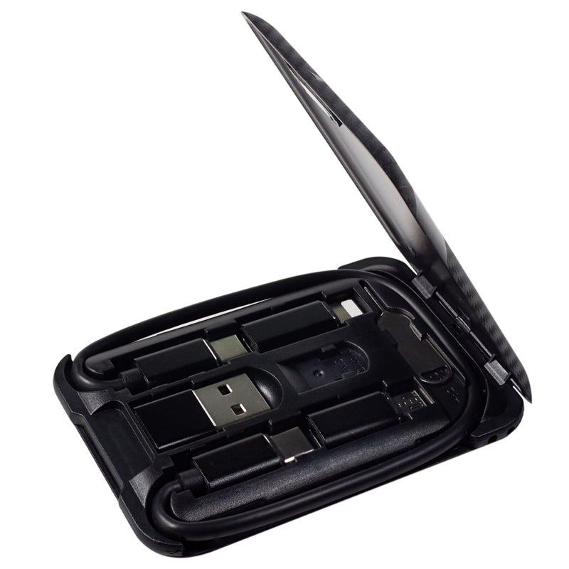 Yinow USB Type C to C Charging and Data Transfer Cable with 3 Adapters Combination Set in Credit Card Size Case, Black - Image 1