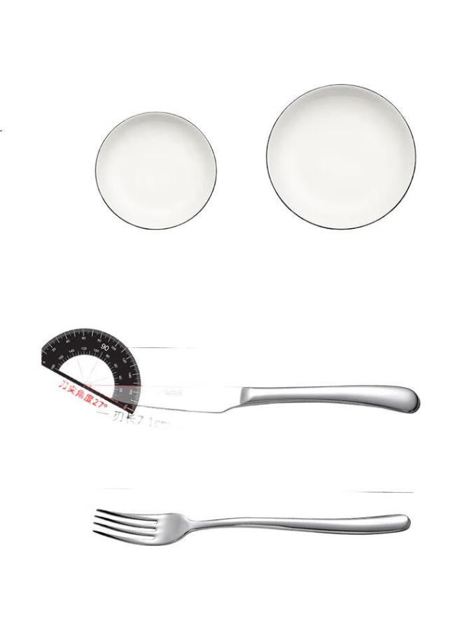 Onlycook Steak Knife And Fork Plate Set Steak Plate Western Tableware Home Knife And Fork Plate Three-Piece Set Gift Box 10 Inches - Image 3