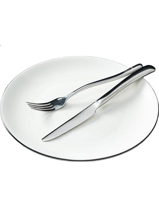 Onlycook Steak Knife And Fork Plate Set Steak Plate Western Tableware Home Knife And Fork Plate Three-Piece Set Gift Box 10 Inches - Image 1