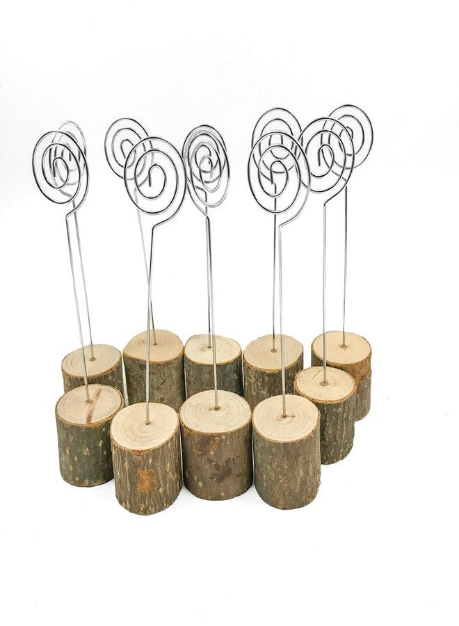 senover Rustic Real Wood Base Wedding Table Name Number Holder Party Decoration Card Holders Picture Memo Note Photo Clip Holder (10pcs Table Numbers) - Image 1