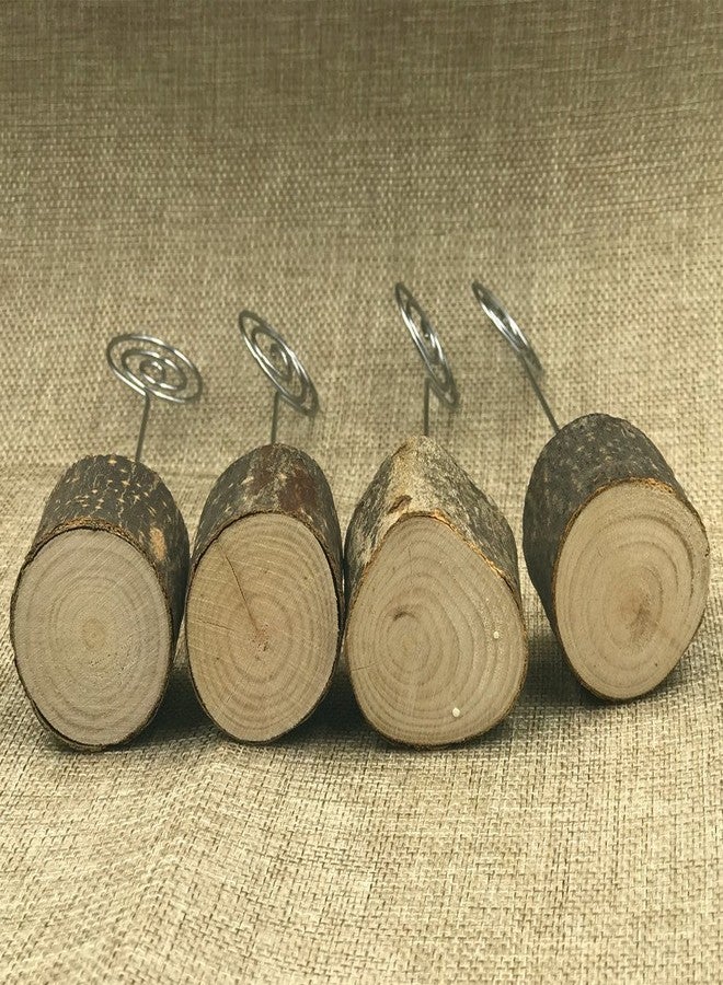 senover Rustic Real Wood Base Wedding Table Name Number Holder Party Decoration Card Holders Picture Memo Note Photo Clip Holder (10pcs Table Numbers) - Image 3
