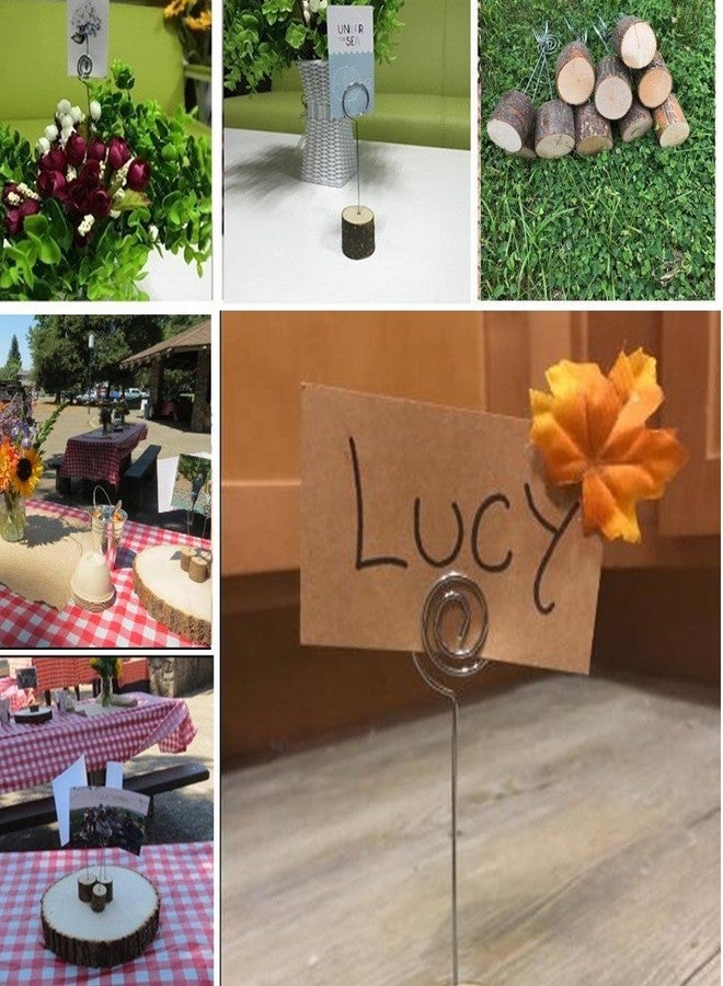 senover Rustic Real Wood Base Wedding Table Name Number Holder Party Decoration Card Holders Picture Memo Note Photo Clip Holder (10pcs Table Numbers) - Image 4
