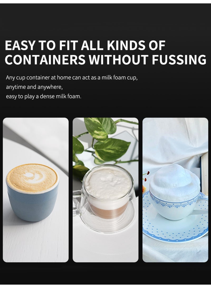 DSP Electric Milk Frother Handheld with Stand  USB-C Charging 304 Stainless Steel Maker Whisk Drink Mixer Compact Design Portable for Coffee Lattes Cappuccinos and Baking - Image 5