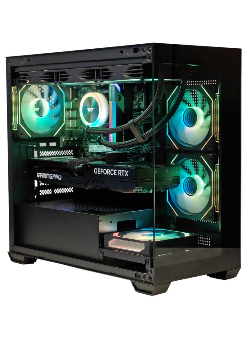 Mostech General Trading LLC Gaming PC AMD Ryzen 7-7800X3D up to 5.0 GHz | NVIDIA RTX 5060 8GB GDDR7 GPU | 32GB DDR5 RAM 6000Mhz | 1TB M.2 NVMe SSD | Liquid Cooler 360mm | WiFi Ready | Windows 11 Pro BLACK - Image 1
