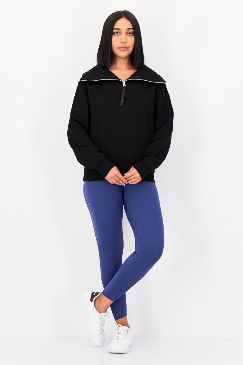 Reebok Women Sportswear Fit Embroidered Long Sleeve Outdoor Sweatshirt, Black - Image 4