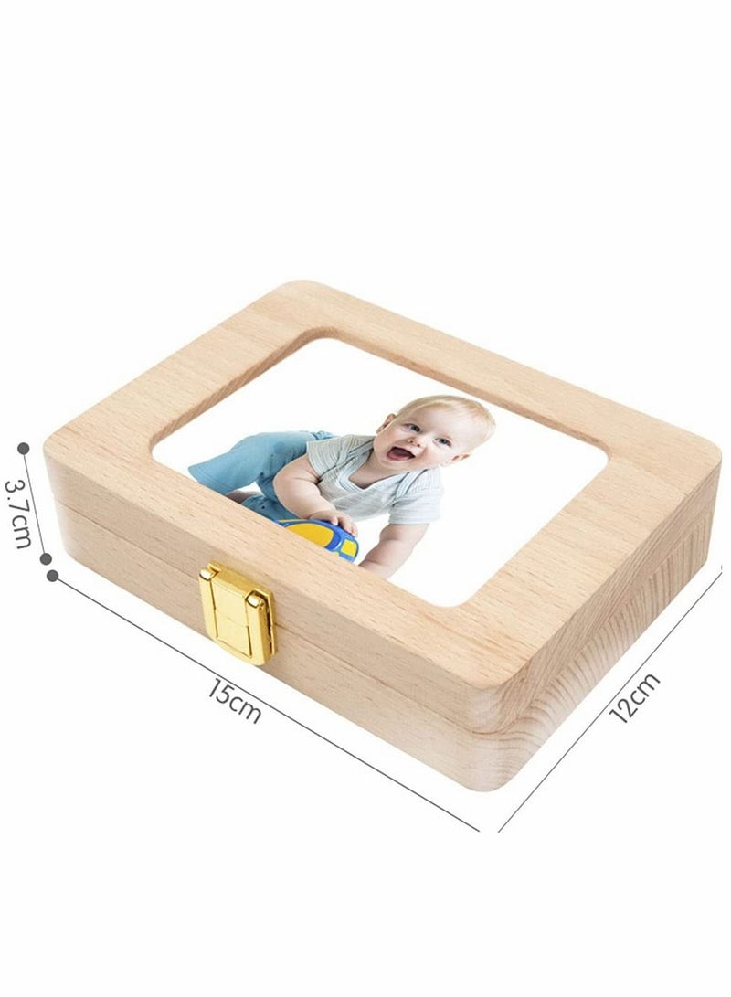 Tooth Box, Personality Wooden Kids Keepsake Organizer for Baby Teeth and Hair Photo, Shower  Birthday Gift, Storage Memory - Image 2