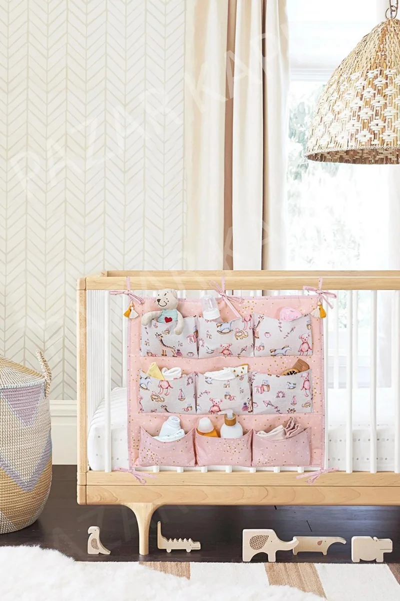 Nisahometeks 9 Pocket Baby Room Crib Side Organizer