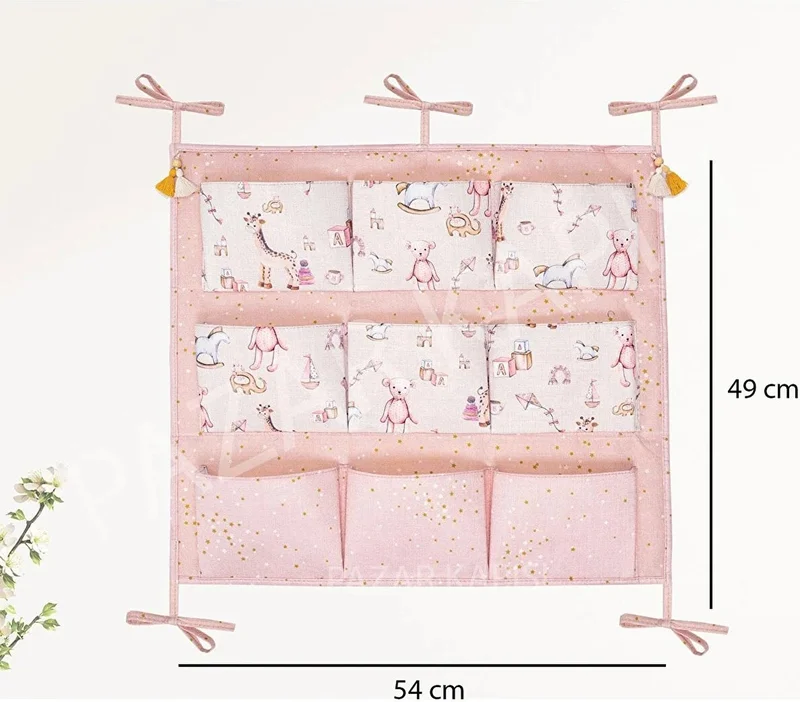 Nisahometeks 9 Pocket Baby Room Crib Side Organizer
