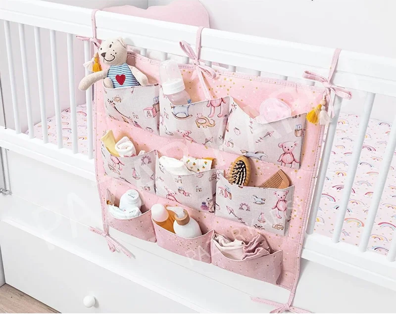 Nisahometeks 9 Pocket Baby Room Crib Side Organizer
