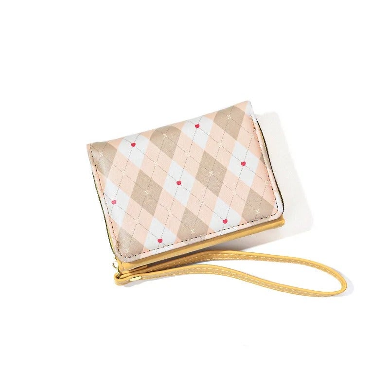 محفظة وحاملة بطاقات جلد أصفر تحتوي على جيوب متعددة للنقود والبطاقات