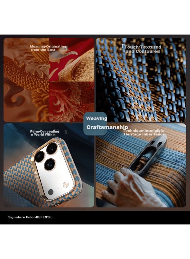 Defense Cold Porcelain Camera Button Kevlar Magnetic Woven Iphone 17 Pro Case Thickened Shockproof For Men - Image 4
